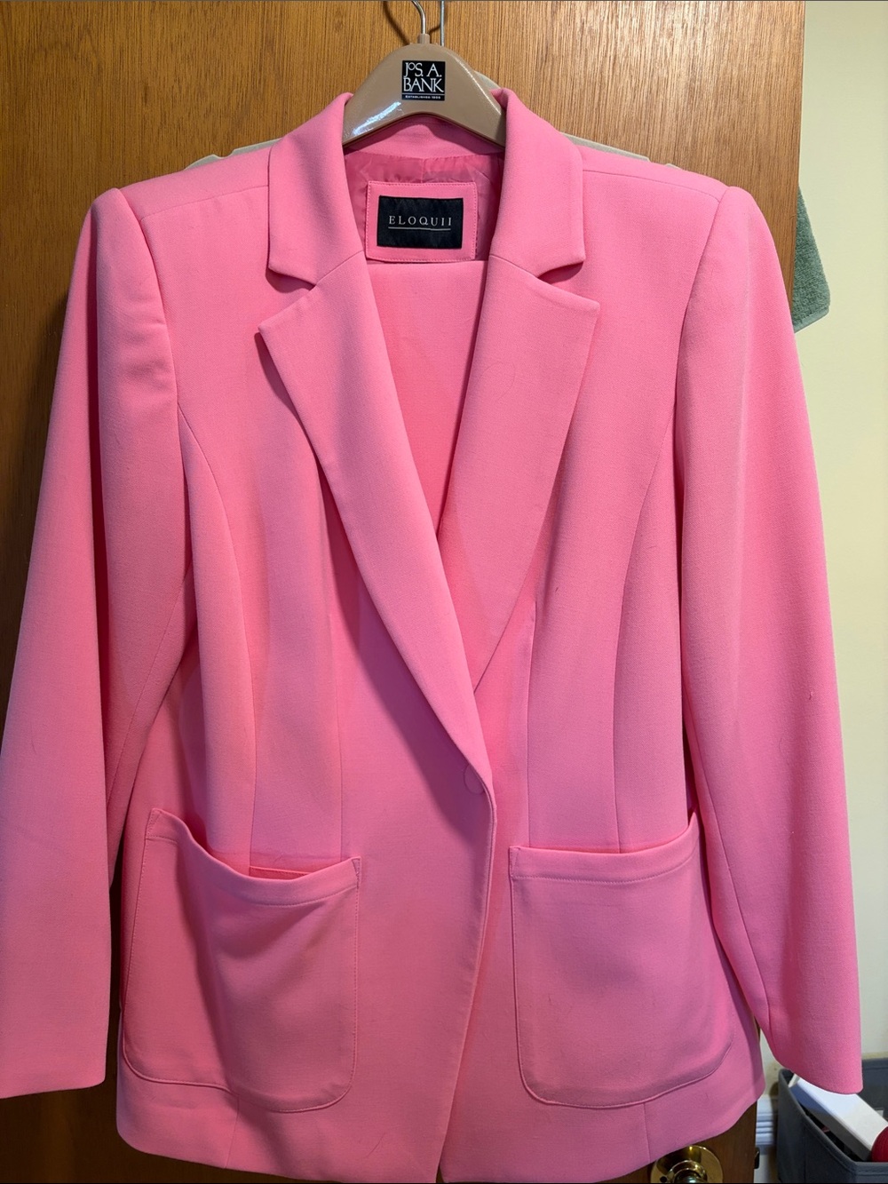Eloquii Hot Pink Suit Set- Single-Button Blazer with Matching Pants